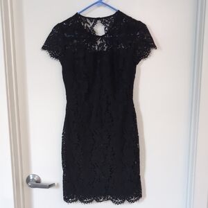 Banana Republic Black Mini Dress Lace Size 0 Party Semi-formal